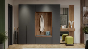 Прихожая «Порто» Яблоня Беллуно, Графит софт в Покачах - pokachi.mebel-tymen.ru | фото