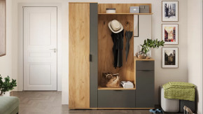 Прихожая «Эвита» Дуб Крафт золотой, Графит Серый в Покачах - pokachi.mebel-tymen.ru | фото