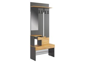 Прихожая Баско графит/дуб крафт золотой в Покачах - pokachi.mebel-tymen.ru | фото