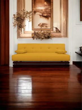 Прямой диван манго 1 Савана Елоу/Планки орех в Покачах - pokachi.mebel-tymen.ru | фото