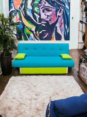 Прямой диван манго 4 Нео Азуре/Подушки Салат в Покачах - pokachi.mebel-tymen.ru | фото