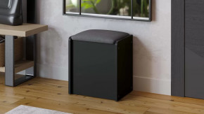 Пуф Бостон Антрацит/Велюр серый в Покачах - pokachi.mebel-tymen.ru | фото