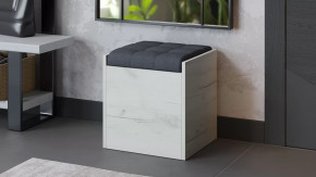 Пуф «Форест» Дуб крафт белый, Велюр Серый в Покачах - pokachi.mebel-tymen.ru | фото