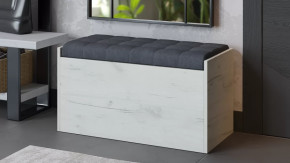 Пуф «Форест» Исп. 2 Дуб крафт белый, Велюр Серый в Покачах - pokachi.mebel-tymen.ru | фото