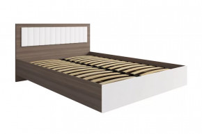 РОЗА Кровать 1400 с ПМ (сп/м 1400*2000мм), (ортопед.основание), ЛДСП Орех франклин/МДФ в Покачах - pokachi.mebel-tymen.ru | фото