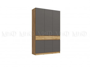 Шкаф 3-х створчатый Роджинамиф, дуб крафт/графит в Покачах - pokachi.mebel-tymen.ru | фото