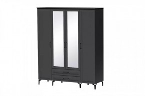 Шкаф 4-х створчатый с зеркалом Шарм ШК-4 Антрацит в Покачах - pokachi.mebel-tymen.ru | фото