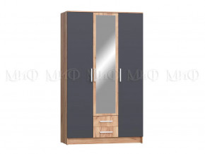 Шкаф для одежды 3-дверный Мартина ЛДСП Графит, Дуб крафт в Покачах - pokachi.mebel-tymen.ru | фото