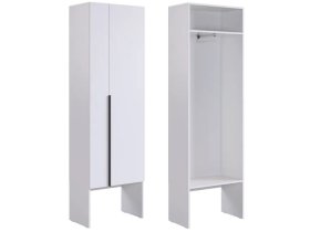 Шкаф двухдверный L600 Баско белое дерево в Покачах - pokachi.mebel-tymen.ru | фото