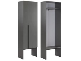 Шкаф двухдверный L600 Баско графит в Покачах - pokachi.mebel-tymen.ru | фото