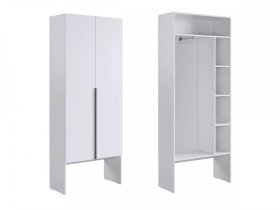 Шкаф двухдверный L800 Баско белое дерево в Покачах - pokachi.mebel-tymen.ru | фото