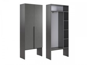 Шкаф двухдверный L800 Баско графит в Покачах - pokachi.mebel-tymen.ru | фото