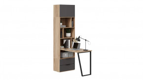 Шкаф комбинированный (366) со столом «Порто» Исп.2 Яблоня Беллуно, Графит софт в Покачах - pokachi.mebel-tymen.ru | фото