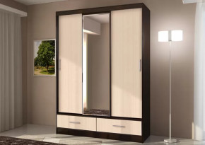 Шкаф-купе 009, трехдверный, с ящиками, венге /дуб белфорт Диал в Покачах - pokachi.mebel-tymen.ru | фото