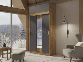 Шкаф с антресолью Басямиф, графит/дуб крафт в Покачах - pokachi.mebel-tymen.ru | фото