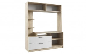 СОФИ СЦС1400.2 Гостиная №2 (ш1400*г450*в1705мм), ЛДСП дуб сонома/белый NEW в Покачах - pokachi.mebel-tymen.ru | фото