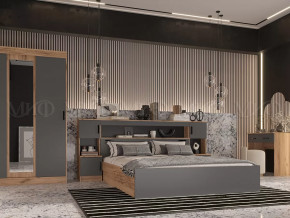 Спальный гарнитур Басямиф, графит/дуб крафт в Покачах - pokachi.mebel-tymen.ru | фото