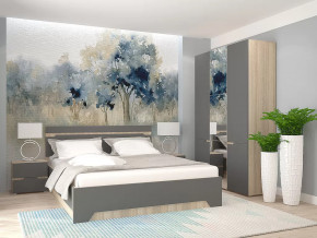 Спальный гарнитур с 3-х створчатым шкафом Анталия Сонома-Графит софт в Покачах - pokachi.mebel-tymen.ru | фото