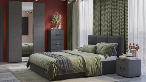 Спальный гарнитур «Стелла» №3 Серый вулкан, Фон серый, Велюр Графит в Покачах - pokachi.mebel-tymen.ru | фото