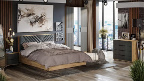 Спальня «Хилтон» Дуб Крафт золотой, Графит матовый в Покачах - pokachi.mebel-tymen.ru | фото