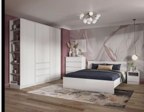 Спальня Мэнкс, набор №1 Белый/графит серый в Покачах - pokachi.mebel-tymen.ru | фото