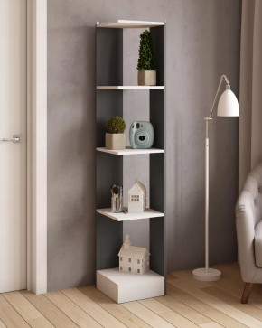 Стеллаж СТМ-1 (ш350*г350*в1766мм), ЛДСП Графит серый/ЛДСП Белый в Покачах - pokachi.mebel-tymen.ru | фото