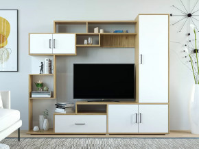 Стенка Пекин Белый-Крафт Золотой в Покачах - pokachi.mebel-tymen.ru | фото