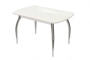Стол Бостон-2 Белый глянец/белый/хром триумф в Покачах - pokachi.mebel-tymen.ru | фото