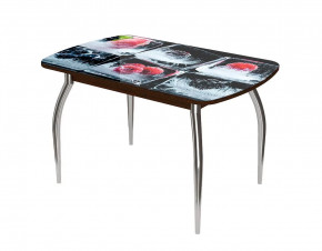 Стол Бостон-2 ф/п Лёд, 1100*700 мм, венге/хром триумф в Покачах - pokachi.mebel-tymen.ru | фото