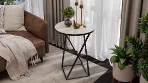 Стол журнальный ДП 1-03-05 исп. 2 Черный/Стекло с рисунком Песок в Покачах - pokachi.mebel-tymen.ru | фото