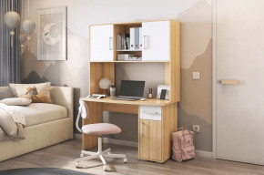 Стол компьютерный Лайт К2 дуб сонома/белый в Покачах - pokachi.mebel-tymen.ru | фото