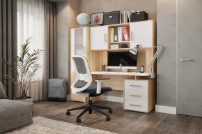 Стол компьютерный Лайт К3 дуб сонома/белый в Покачах - pokachi.mebel-tymen.ru | фото