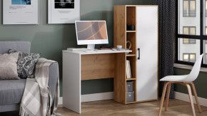 Стол письменный «Бейли» Дуб Крафт золотой, Белый Ясень в Покачах - pokachi.mebel-tymen.ru | фото