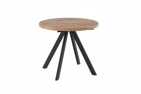 Стол раздвижной RONDO М-90, дуб велингтон/черный в Покачах - pokachi.mebel-tymen.ru | фото