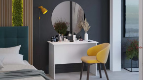 Стол с зеркалом тип 14 (1000) Белый Ясень в Покачах - pokachi.mebel-tymen.ru | фото