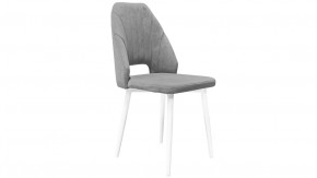 Стул «Капри» (конус Т2) Исп. 2 Белый муар, Велюр DREAM Grey (серый) в Покачах - pokachi.mebel-tymen.ru | фото