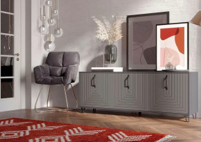 Тумба Квадро М-6, ЛДСП серый графит/МДФ софт графит в Покачах - pokachi.mebel-tymen.ru | фото