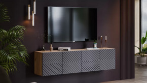 Тумба ТВ Танго Дуб крафт золотой/Холст вулкан в Покачах - pokachi.mebel-tymen.ru | фото