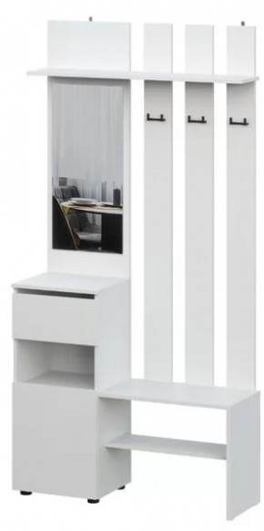 Вешалка с зеркалом Денвер SAFE Белый в Покачах - pokachi.mebel-tymen.ru | фото